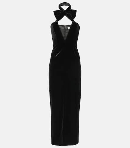 Bow-detail velvet midi dress - Alessandra Rich - Modalova