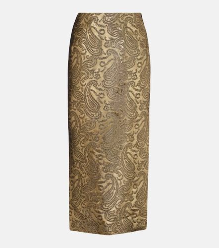 Falda midi de brocado con paisley - Etro - Modalova