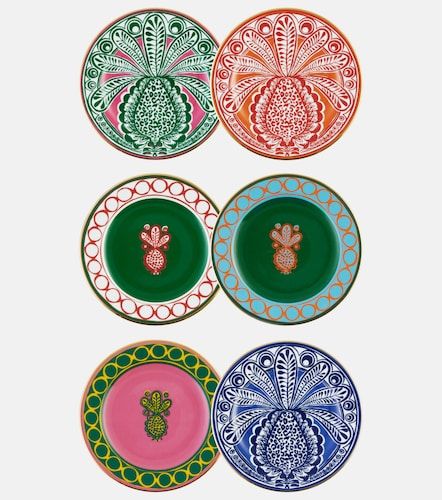 Set de 6 platos de postre Pineapple - La DoubleJ - Modalova