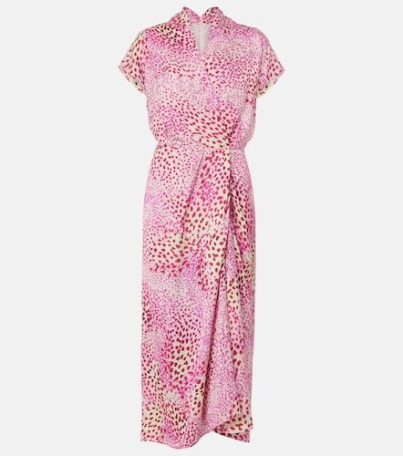 Vestido midi de satén estampado - Dries Van Noten - Modalova