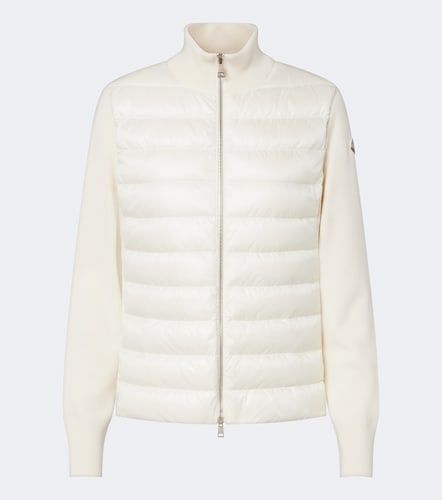 Cárdigan de lana virgen con paneles de plumas - Moncler - Modalova