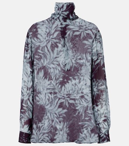 Printed sheer chiffon turtleneck top - Dries Van Noten - Modalova