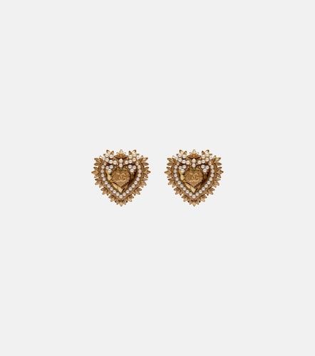 Orecchini a clip Devotion con perle bijoux - Dolce&Gabbana - Modalova