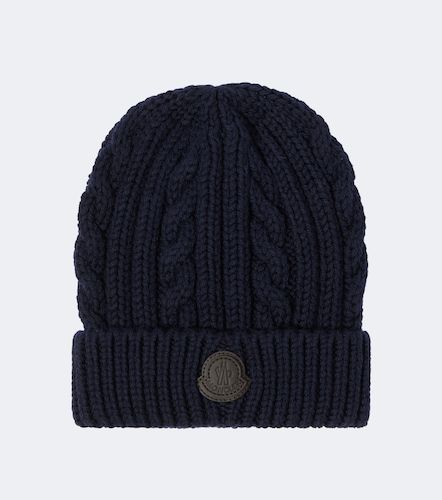 Cable-knit virgin wool beanie - Moncler - Modalova