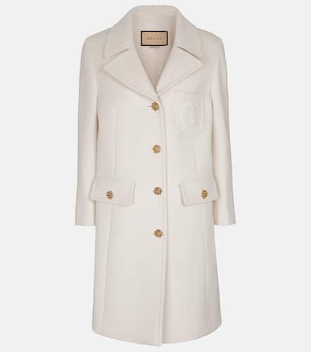 Double G embroidered wool coat - Gucci - Modalova