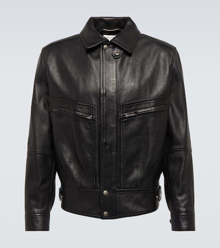 Paneled leather jacket - Saint Laurent - Modalova