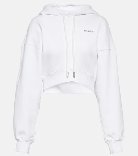 Sudadera con capucha cropped estampada - Off-White - Modalova