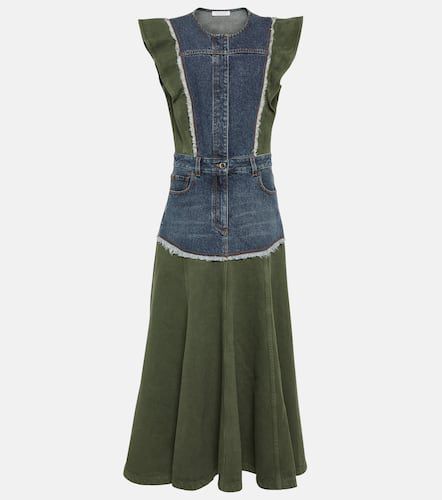 ChloÃ© Denim-paneled midi dress - Chloe - Modalova