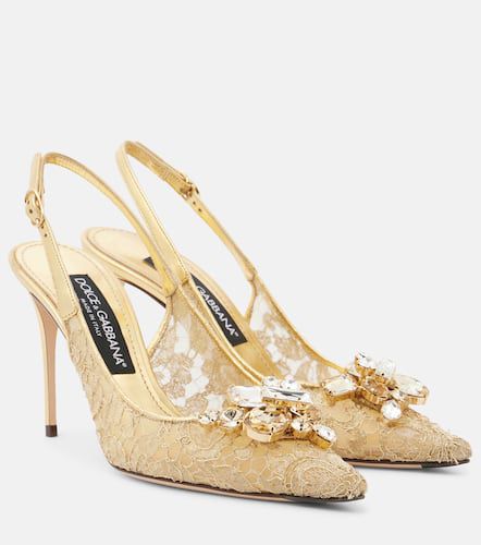Embellished lace slingback pumps - Dolce&Gabbana - Modalova