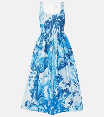 Printed cotton-blend faille midi dress - Erdem - Modalova