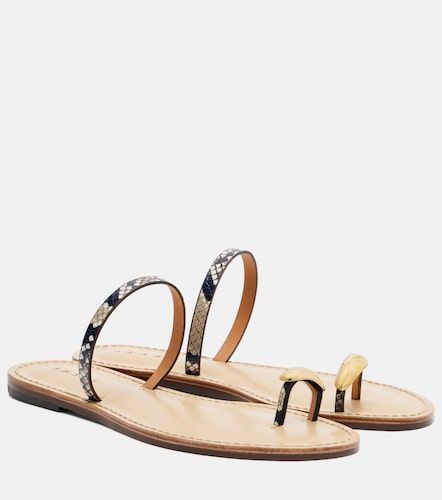 Kibera snake-effect leather sandals - Amanu - Modalova