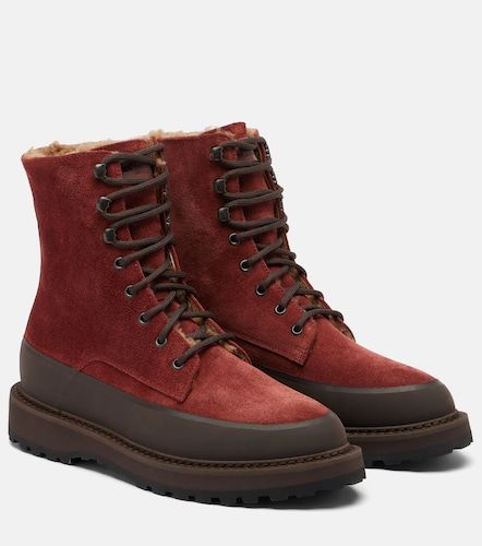Dolomite shearling-lined suede combat boots - Le Monde Beryl - Modalova