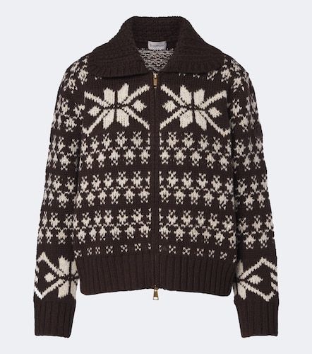 Fair Isle sequined wool-blend zip-up cardigan - Moncler - Modalova