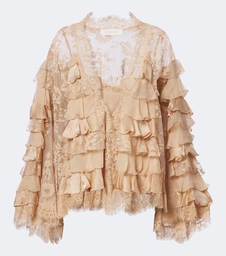 Blusa Valiant de seda con encaje y volantes - Zimmermann - Modalova