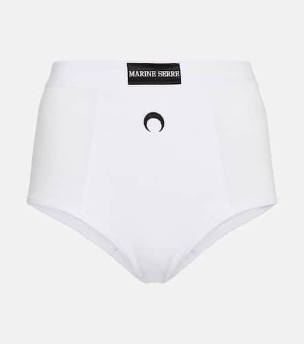 Ribbed-knit stretch-cotton briefs - Marine Serre - Modalova