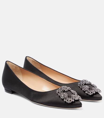 Hangisiflat embellished satin ballet flats - Manolo Blahnik - Modalova