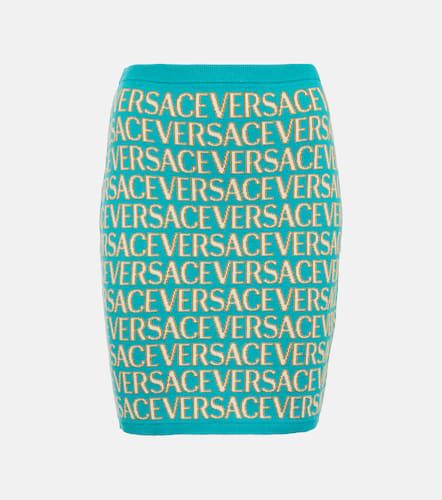 Minifalda en mezcla de algodón Allover - Versace - Modalova