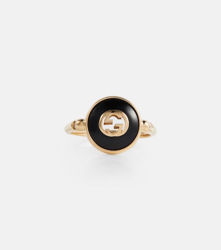 Anello Interlocking G in 18kt, onice e diamanti - Gucci - Modalova
