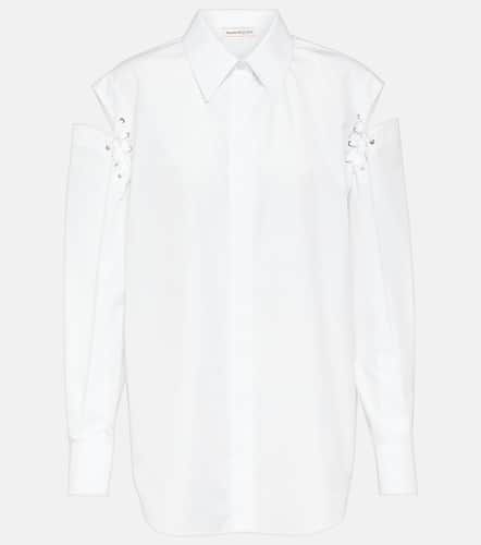 Cutout cotton poplin shirt - Alexander McQueen - Modalova