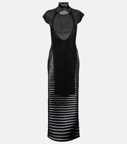 AlaÃ¯a Striped crÃªpe-paneled gown - Alaia - Modalova