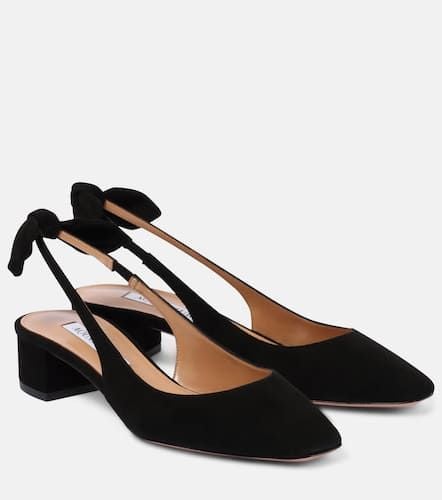 Very Bow 35 suede slingback pumps - Aquazzura - Modalova