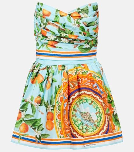 Vestido bustier Taormina de algodón estampado - Dolce&Gabbana - Modalova