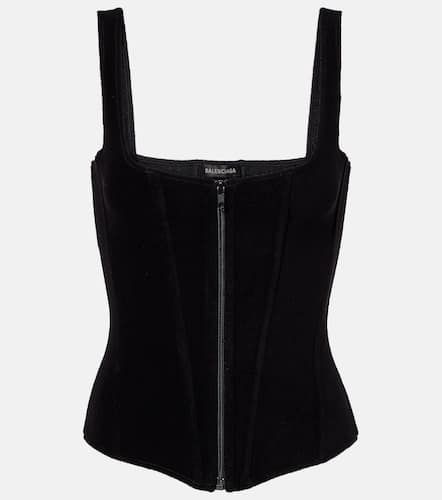 Top corset en velours de coton mélangé - Balenciaga - Modalova