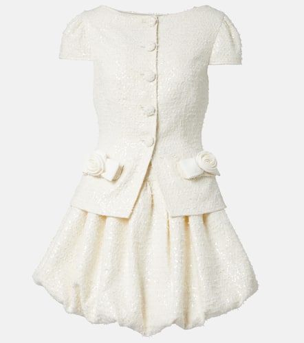 Bow-detail sequined boucle minidress - Self-Portrait - Modalova