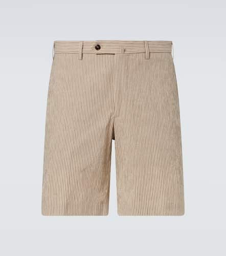 Striped cotton and linen shorts - Incotex - Modalova