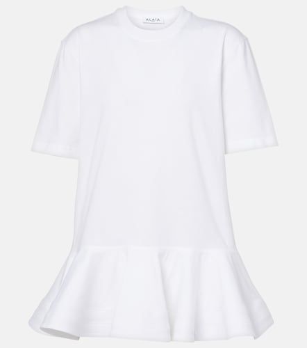 Alaïa Camiseta de jersey de algodón con peplum - Alaia - Modalova