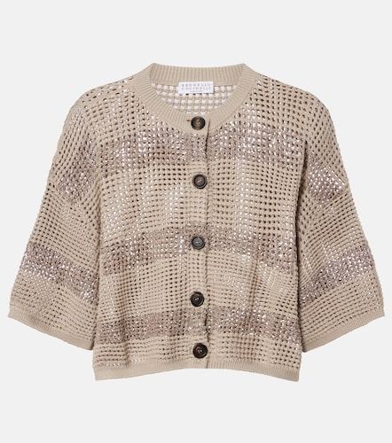 Sequined cotton cardigan - Brunello Cucinelli - Modalova