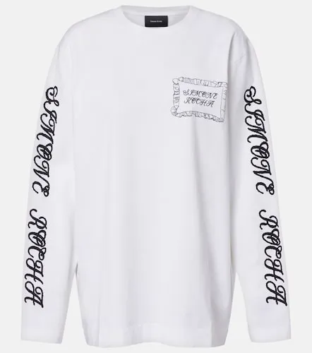 Top oversized de jersey de algodón estampado - Simone Rocha - Modalova