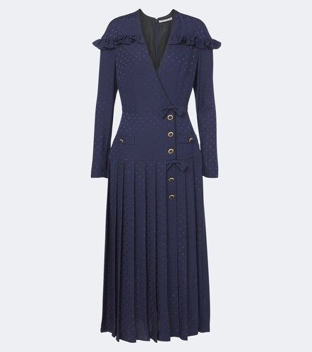 Vestido midi de jacquard de seda plisado - Alessandra Rich - Modalova