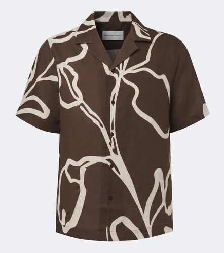 Camicia bowling in lino con stampa - Frescobol Carioca - Modalova