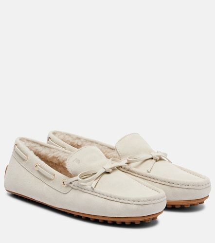 Mocassini Gommino in suede con shearling - Tod's - Modalova