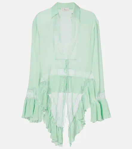 Camicia in georgette con pizzo - Blumarine - Modalova