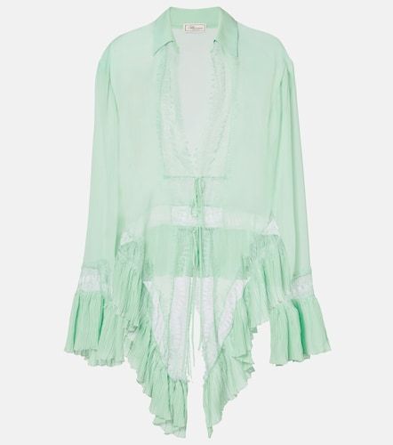 Hemd aus Georgette mit Spitze - Blumarine - Modalova