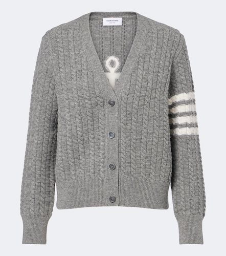 Cárdigan trenzado 4-Bar de lana virgen - Thom Browne - Modalova