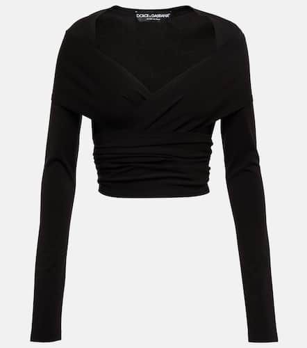 X Kim top de jersey fruncido con guantes - Dolce&Gabbana - Modalova