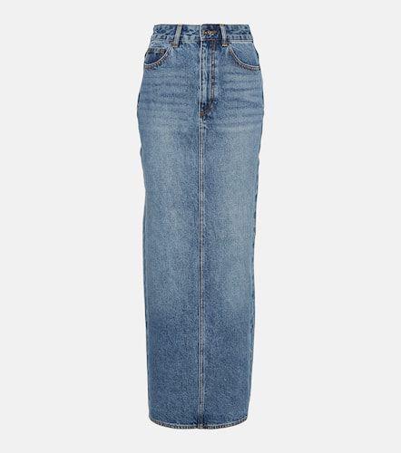 High-rise denim maxi skirt - Self-Portrait - Modalova