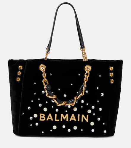 Embellished suede tote bag - Balmain - Modalova