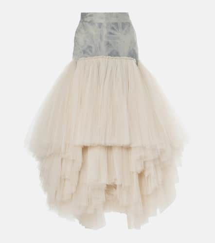 Graceful denim and tulle maxi skirt - Maticevski - Modalova