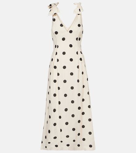 Polka-dot bow-detail linen midi dress - Zimmermann - Modalova