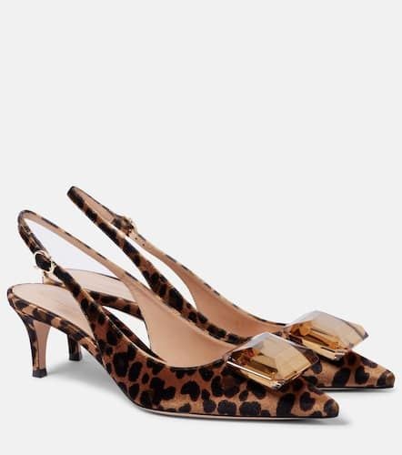 Jaipur 55 leopard-print velvet slingback pumps - Gianvito Rossi - Modalova