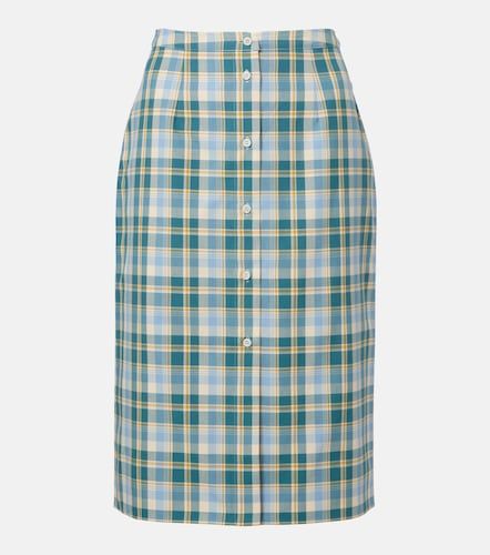 Plaid cotton poplin pencil skirt - Prada - Modalova