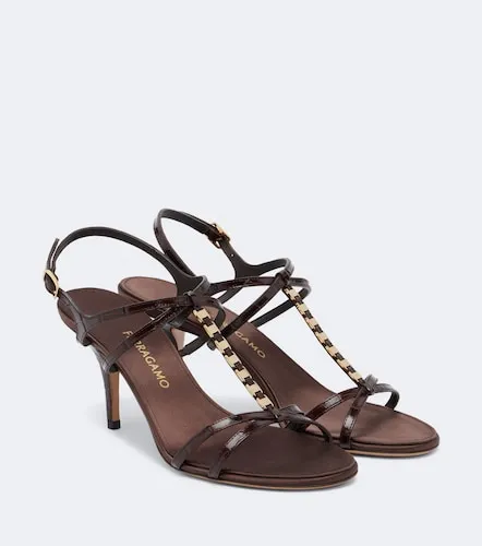 Tiane croc-effect embellished leather sandals - Ferragamo - Modalova