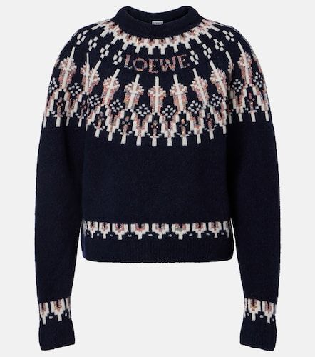 Pullover Fair Isle in jacquard di misto lana - Loewe - Modalova