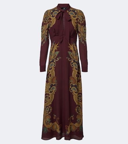 Abito midi con stampa e lavallière - Etro - Modalova