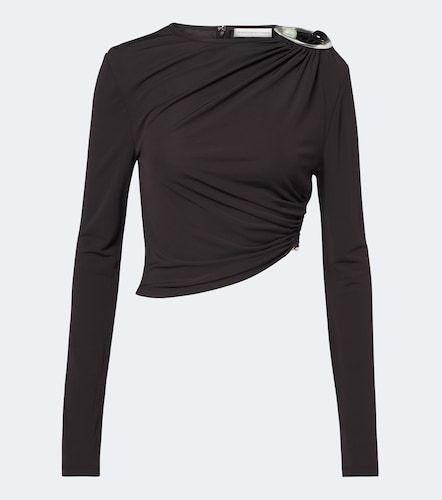 Top cropped Orica in jersey con cristalli - Christopher Esber - Modalova
