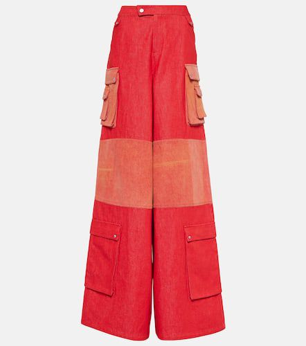 High-rise wide-leg cotton pants - Didu - Modalova